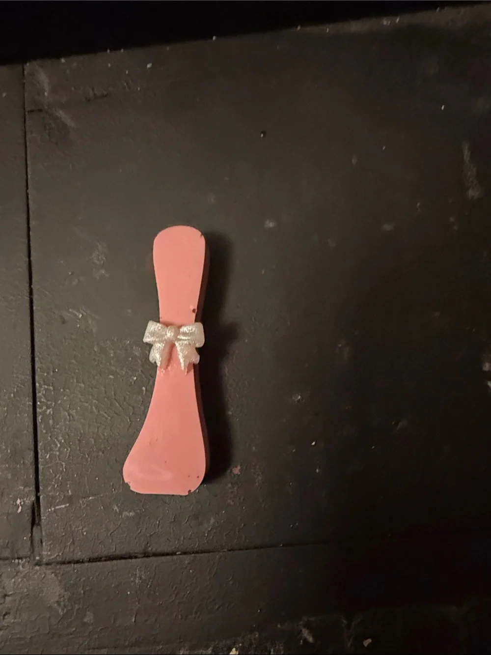 Pink Hair Clip with Silver Bow Accent
